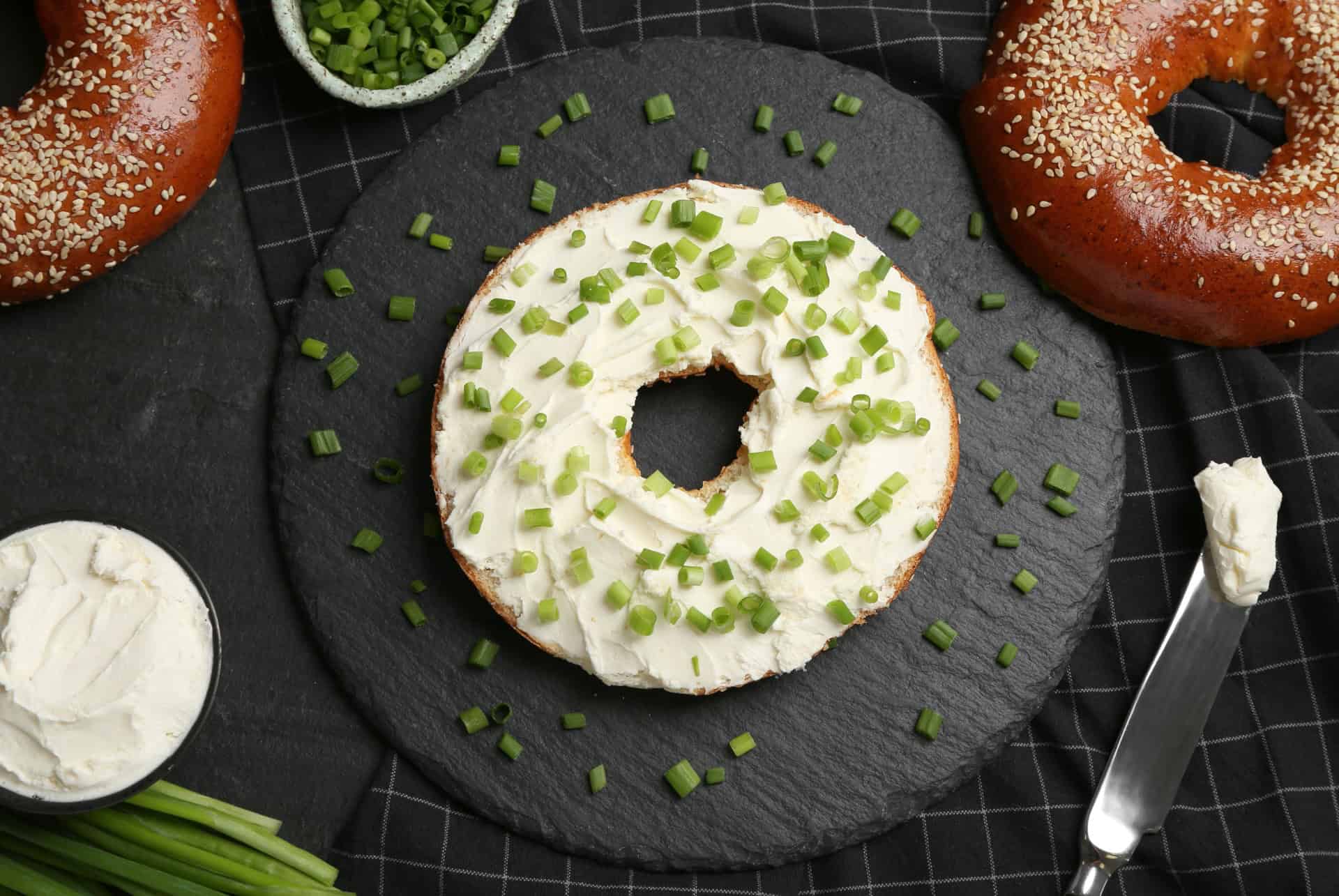 bagel cream cheese et ciboulette bagel cream cheese et ciboulette