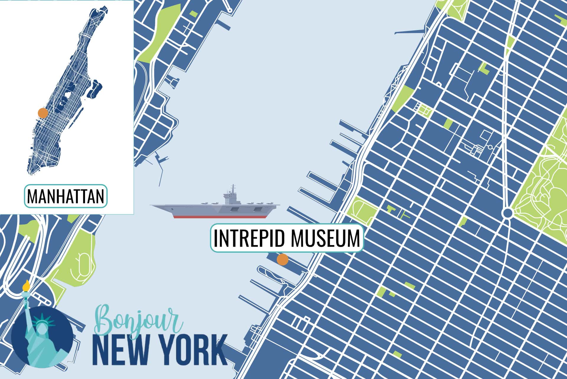map intrepid museum