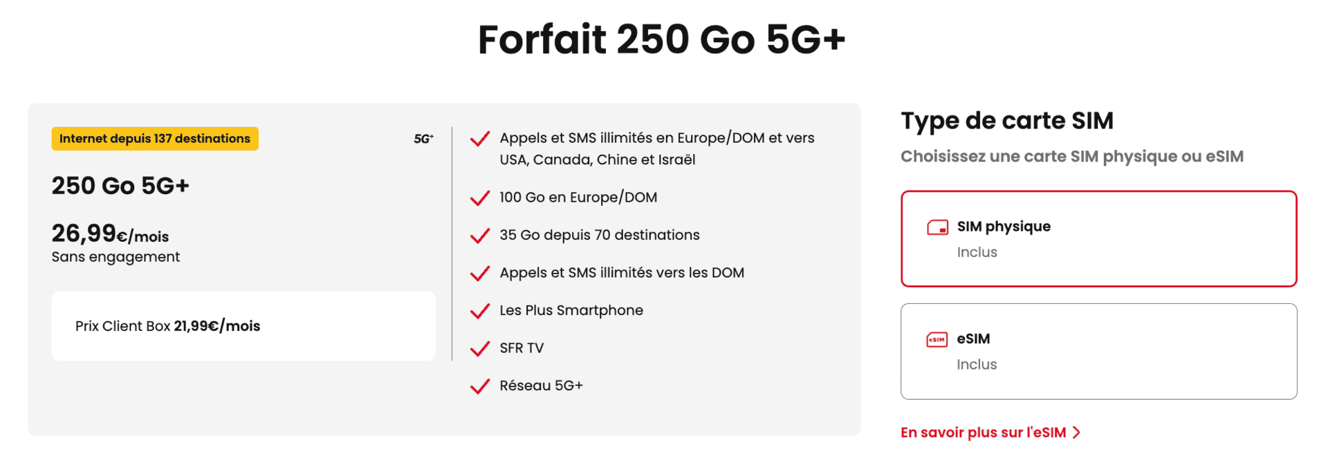 forfait sfr 5g+ juin 2026